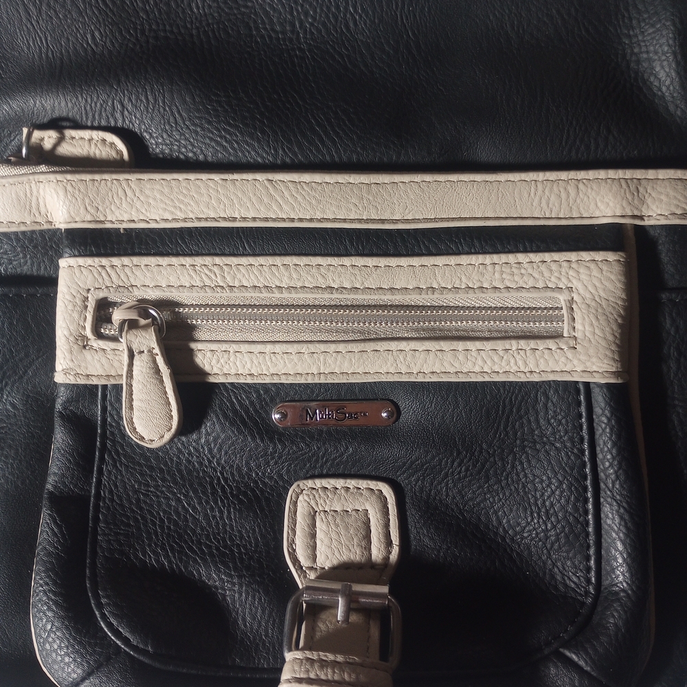 MultiSac Black and Cream Crossbody Bag - Picture 2 of 4